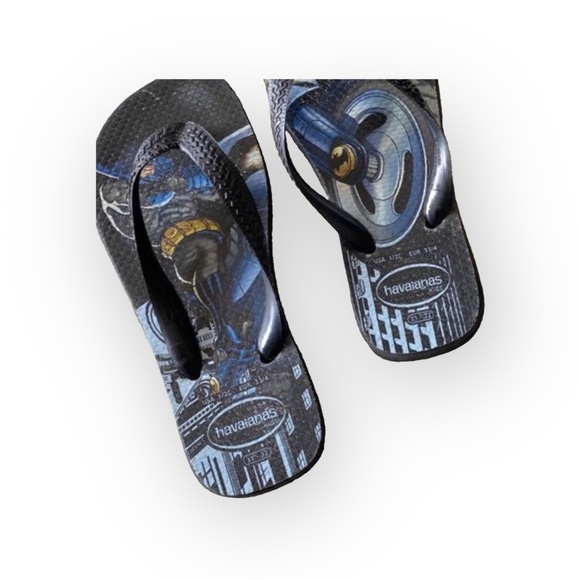 Havaianas ☻ Batman Print Flip Flops ☻ Brazilian Beach Sandals ☻ Black Size 1 2 - Picture 6 of 16